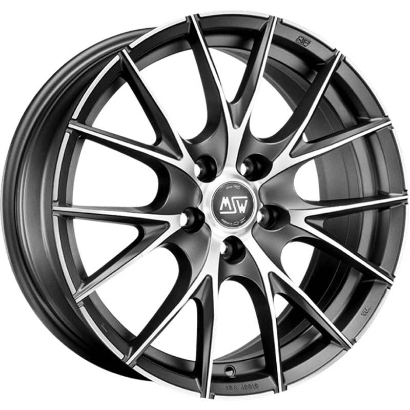 MSW 25 Matt Titanium Full Polished Wheels