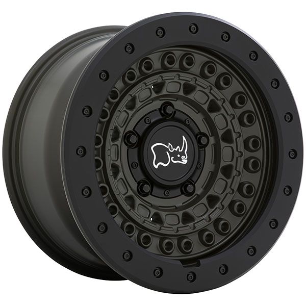Black Rhino Barricade Olive Drab Green w/black rock guard wheel