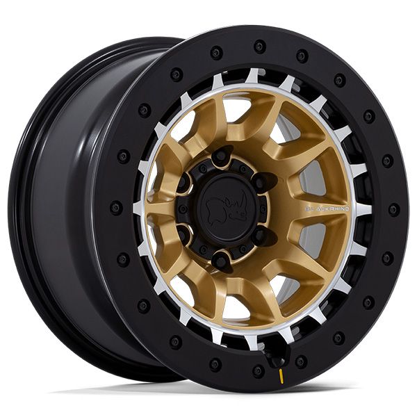 Black Rhino Tusk Matte Gold with Machined Ring wheel