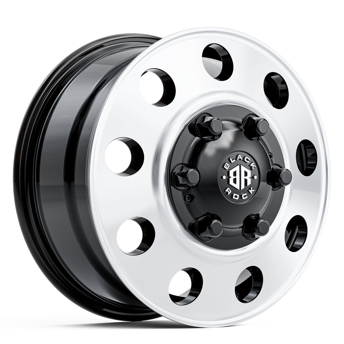 Black Rock Duty Black Machined Face Wheels