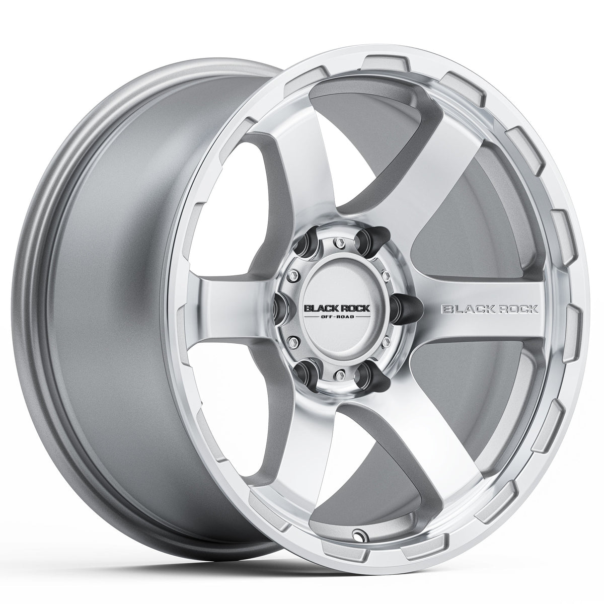Black Rock Grip Silver Machined Wheels