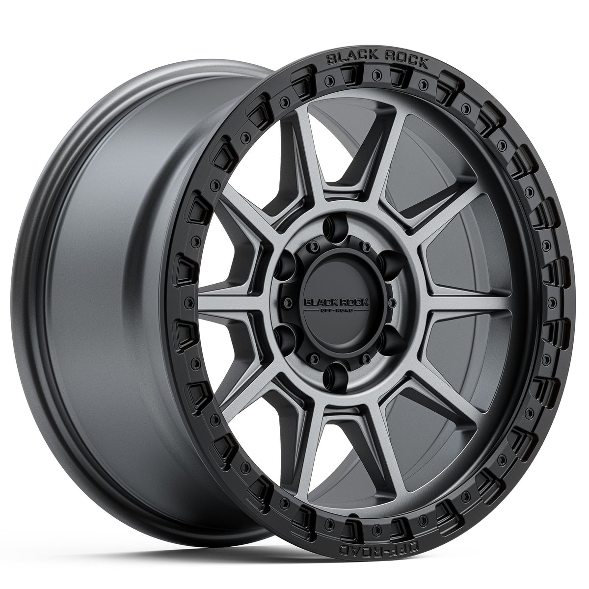 Black Rock Gunner Gunmetal Grey With Black Ring Wheels