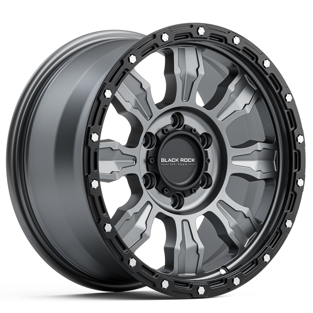 Black Rock Venture Gunmetal Grey Black Ring Wheels