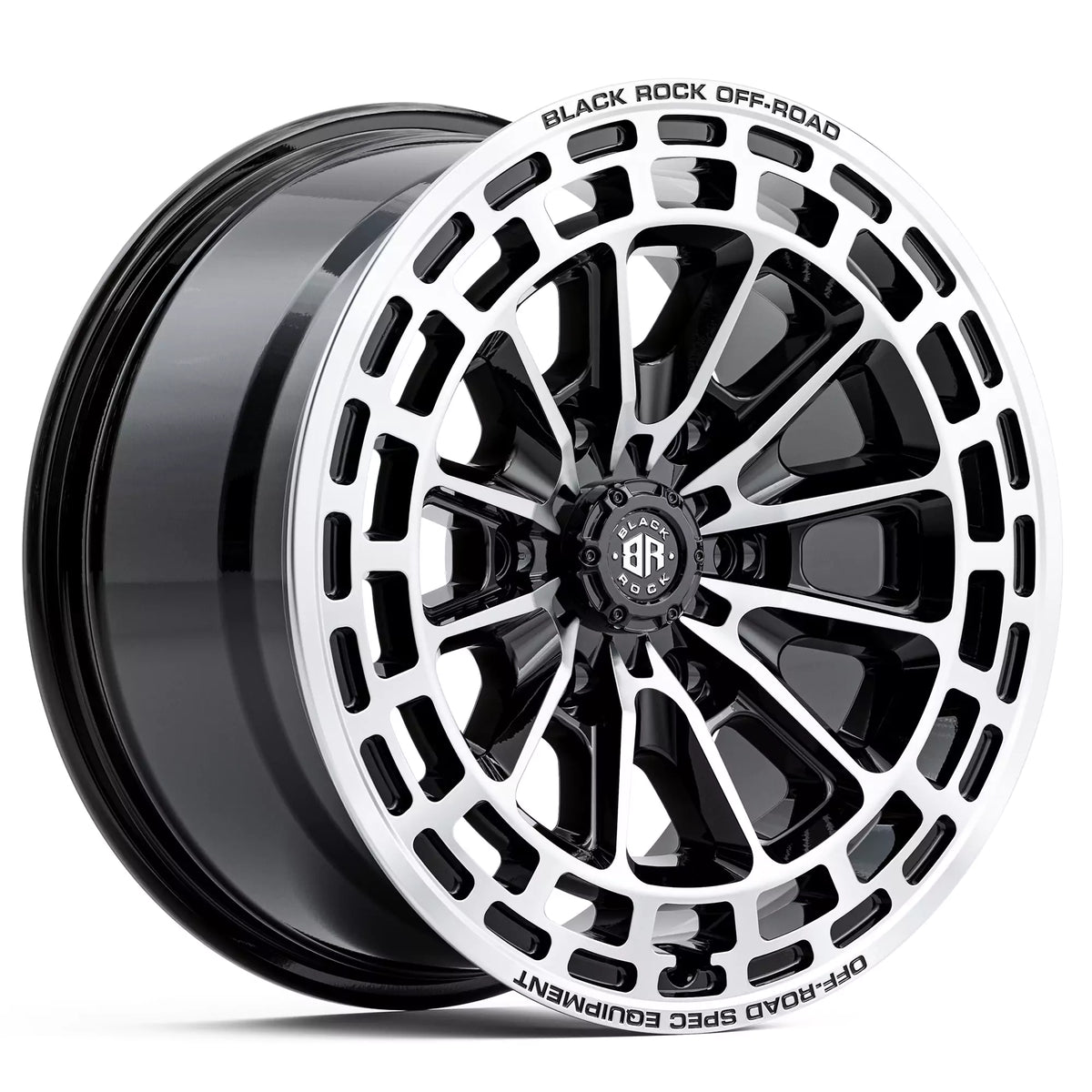 Black Rock Vortex Gloss Black Machined Wheels
