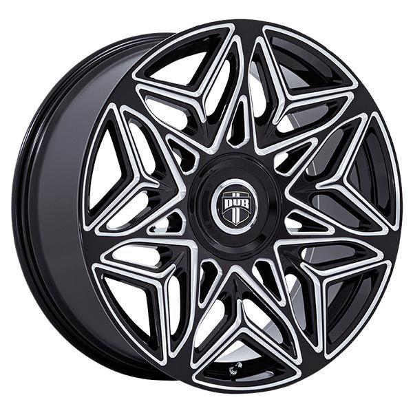 DUB Anomaly Gloss Black Milled wheel