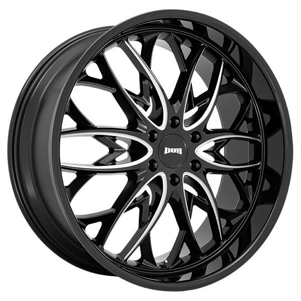 DUB OG Gloss Black Milled wheel