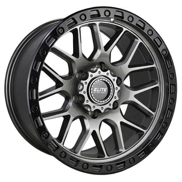 Elite Chaotic Gunmetal Black Lip wheel