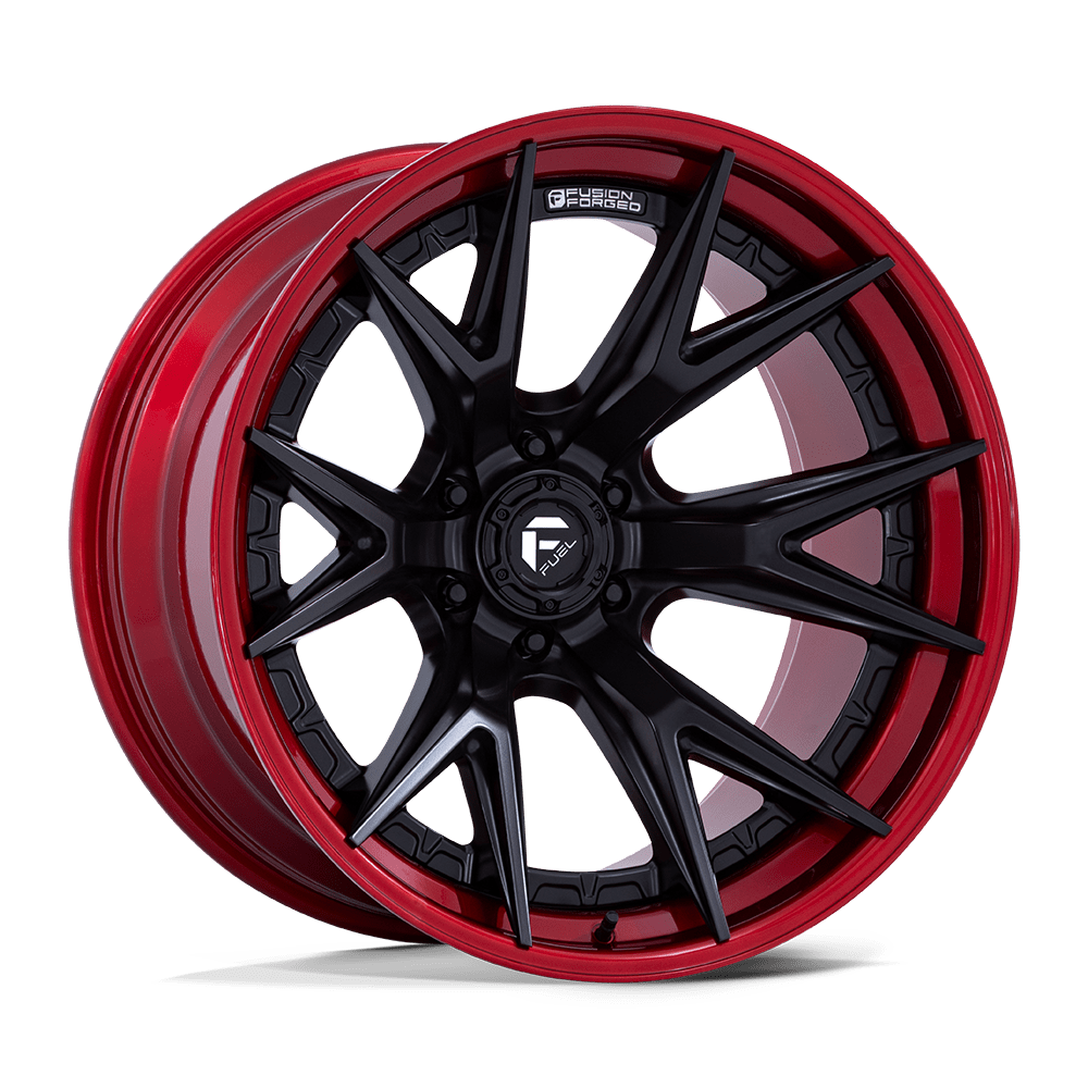 Fuel CATALYST MATTE BLACK W/ CANDY RED LIP wheel