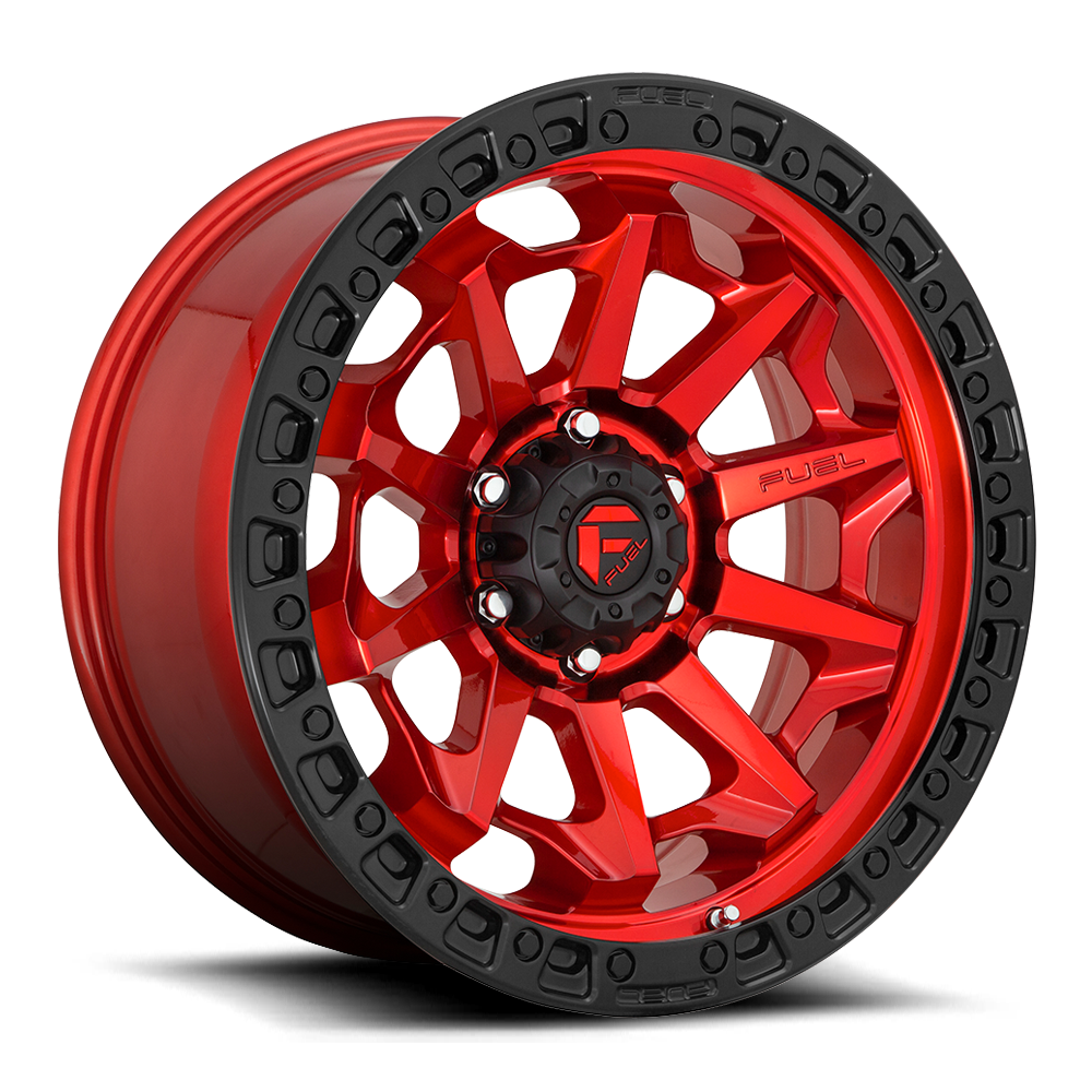 Fuel COVERT CANDY RED BLACK BEAD RING wheel