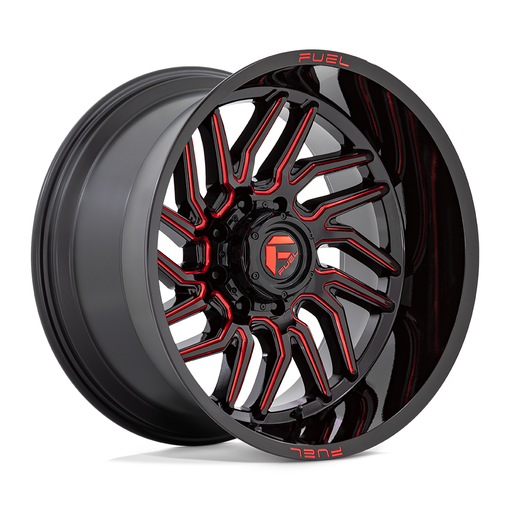 Fuel HURRICANE GLOSS BLACK MILLED RED TINT wheel
