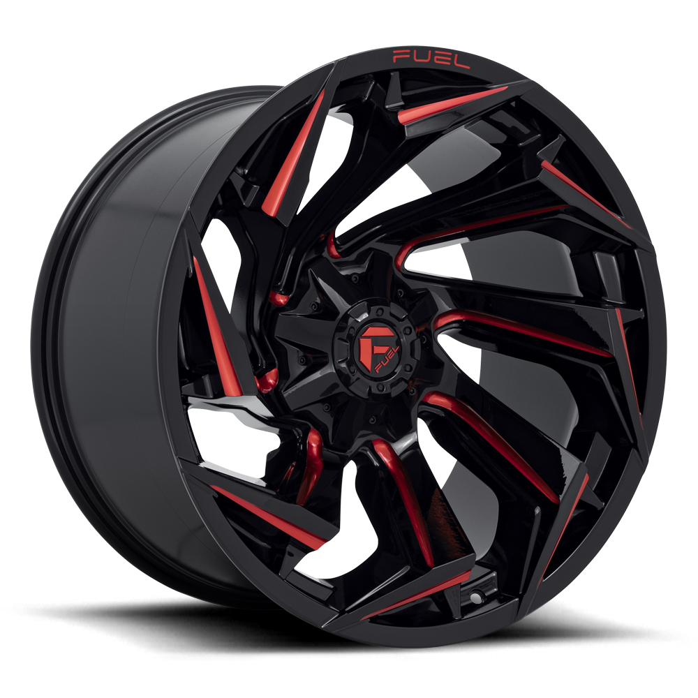Fuel REACTION GLOSS BLACK MILLED W/ RED TINT wheel