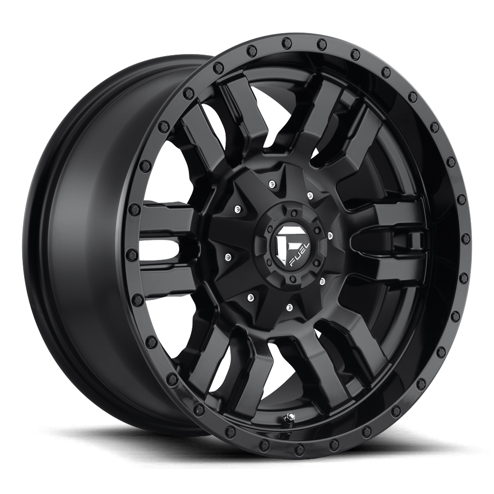 Fuel SLEDGE MATTE BLACK GLOSS BLACK LIP wheel