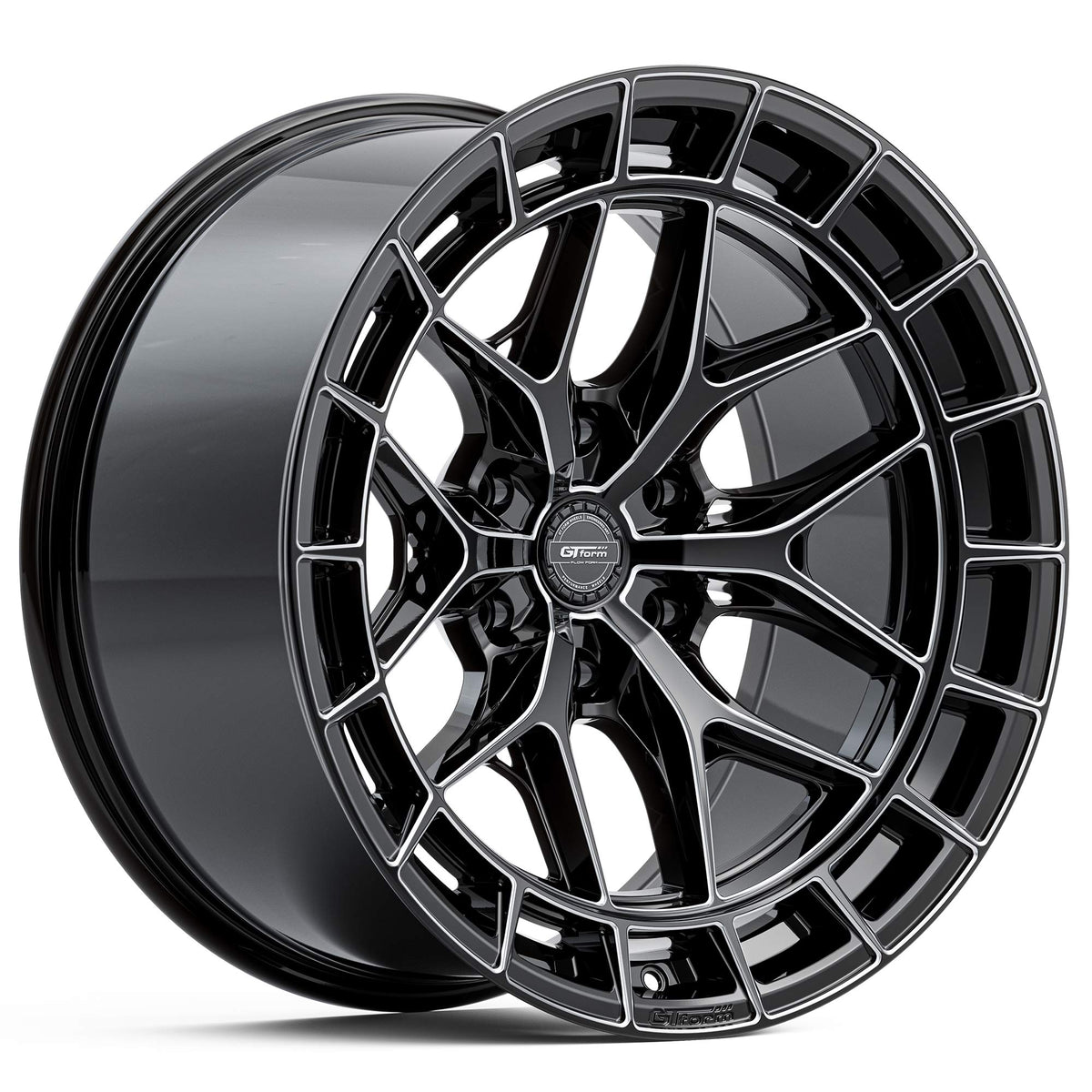 GT Form GFS10 Gloss Black Milled Wheels