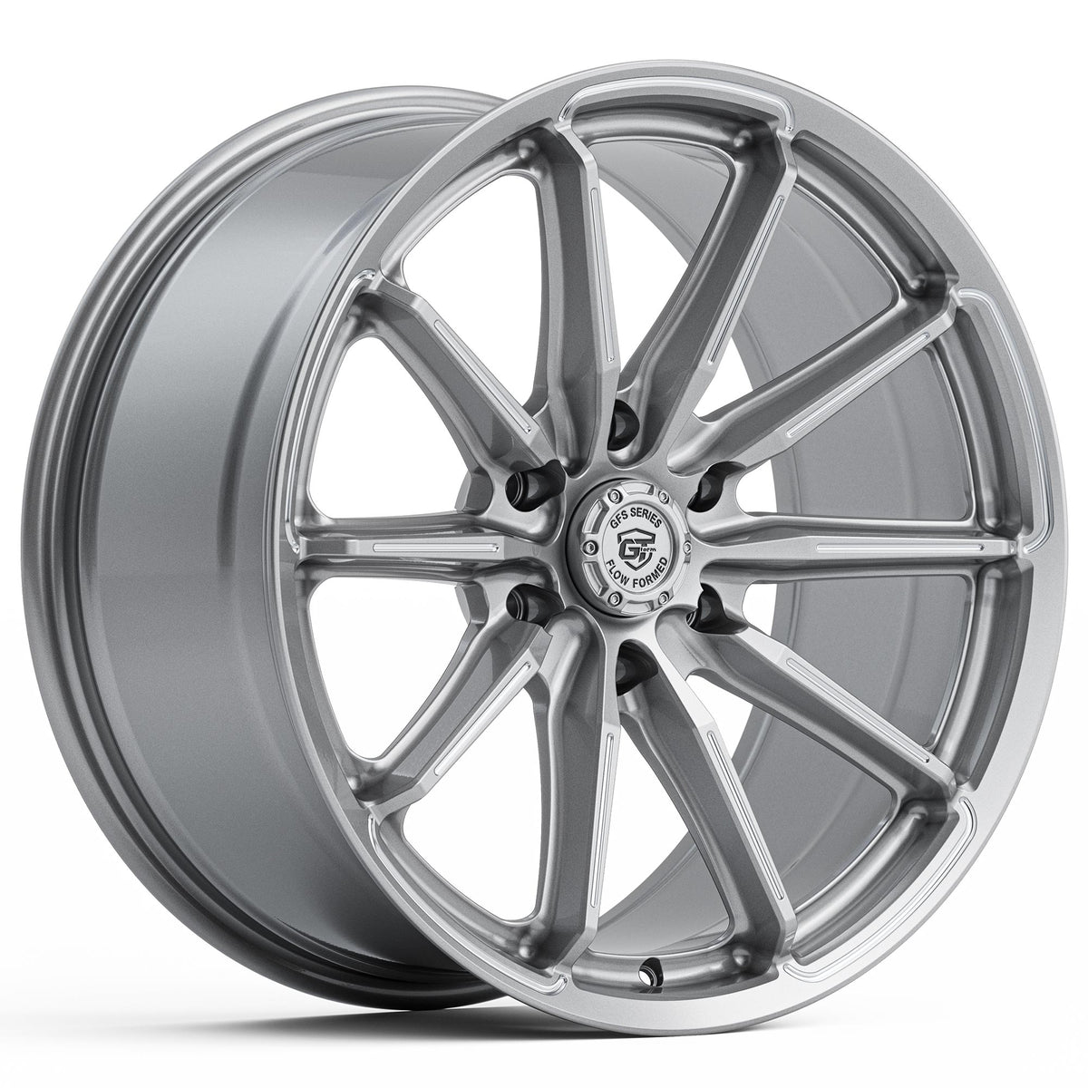 GT Form GFS6 Gloss Silver Milled Wheels