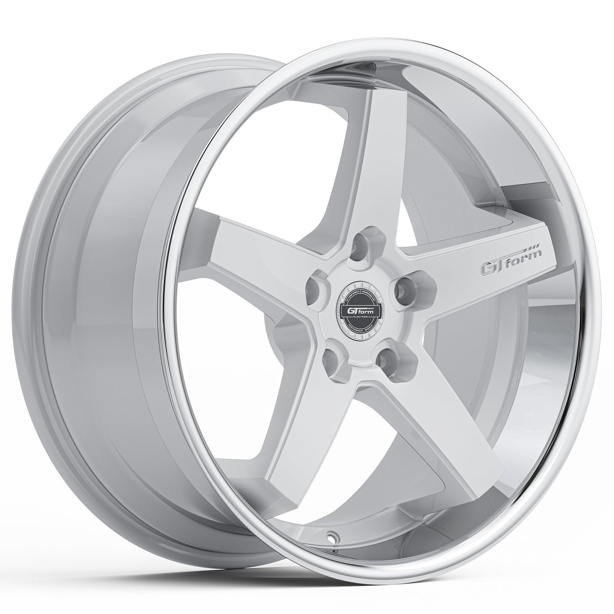 GT Form Legacy Gloss White With Chrome Lip Wheels