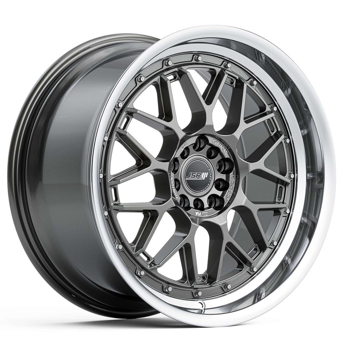 JSR ST15 Gunmetal Grey Machined Lip Wheels