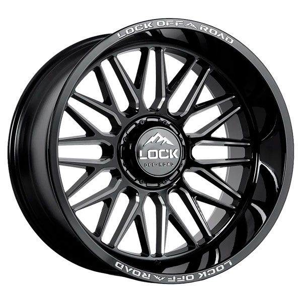 Lock Off-Road Apex Gloss Black Milled wheel
