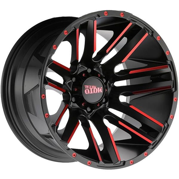 Moto Metal MO978 Razor Satin Black Machined w/red tint wheel