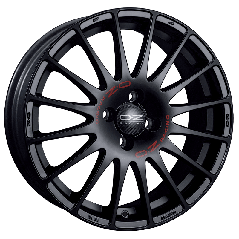 OZ Racing SUPERTURISMO GT MATT BLACK RED LETTERING Wheels