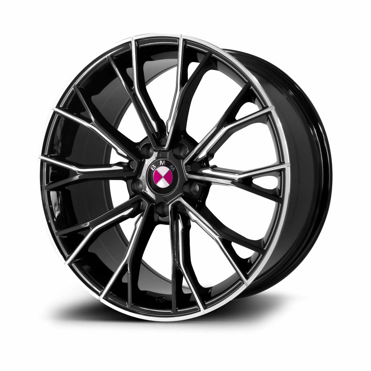 RSeries BM355 Gloss Black Machined Lip Milled Window Wheels