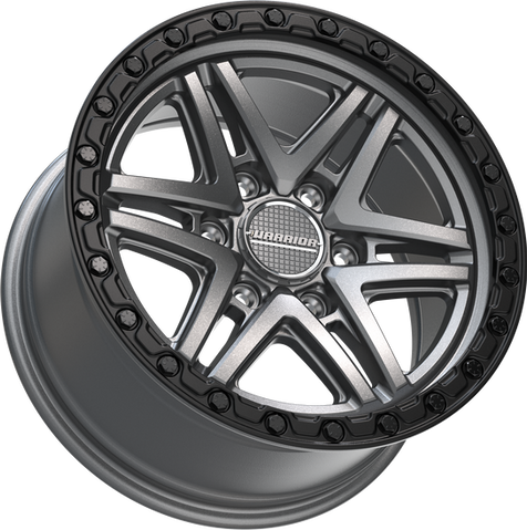 Warrior Vulcan Satin Gunmetal with Black Lip & Black Bolts Wheels