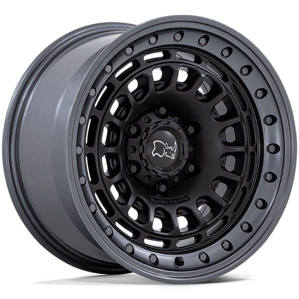 Black Rhino Sahara Matte Black with Gunmetal Lip wheel