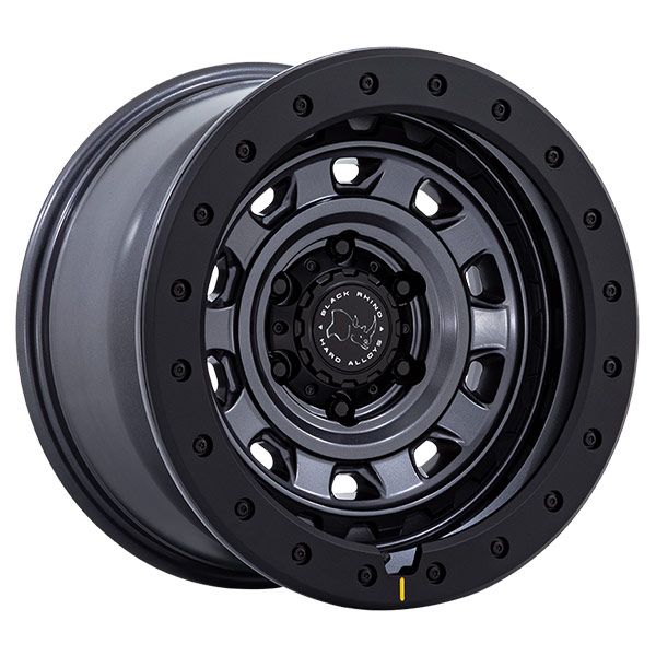 Black Rhino Xplorer Matte Gunmetal with Black Lip wheel