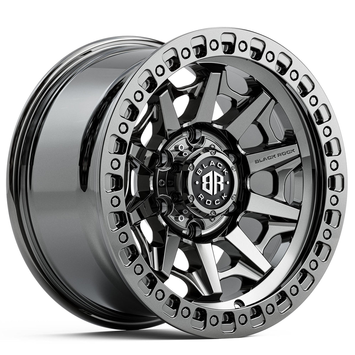 Black Rock Cage Black Chrome Wheels