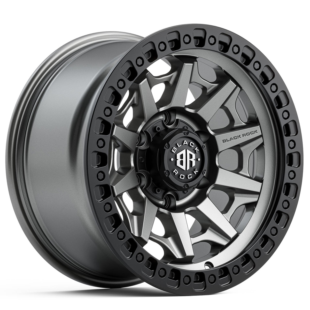 Black Rock Cage Gunmetal Grey With Black Ring