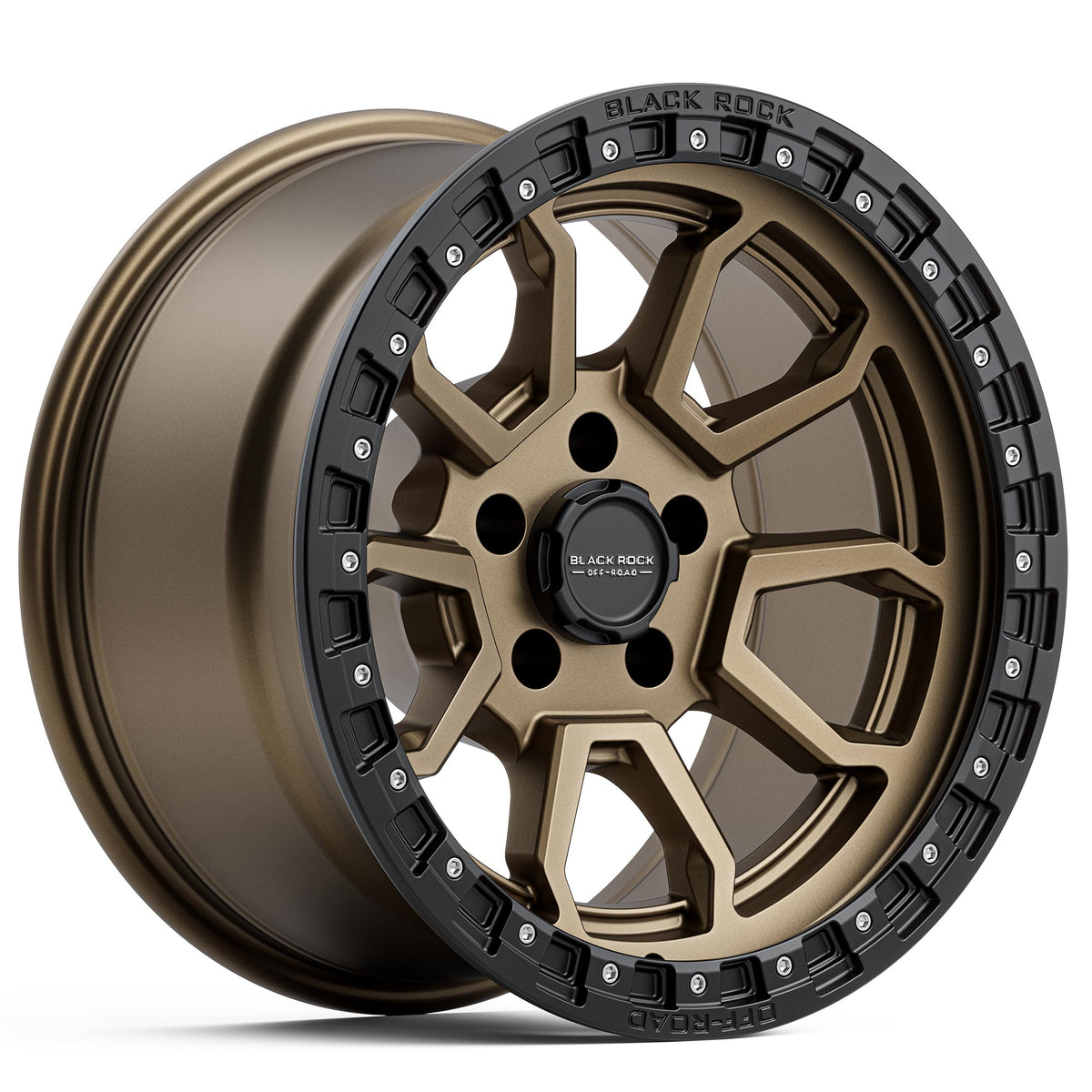 Black Rock Cobra 5S Dark Bronze Black Ring Wheels