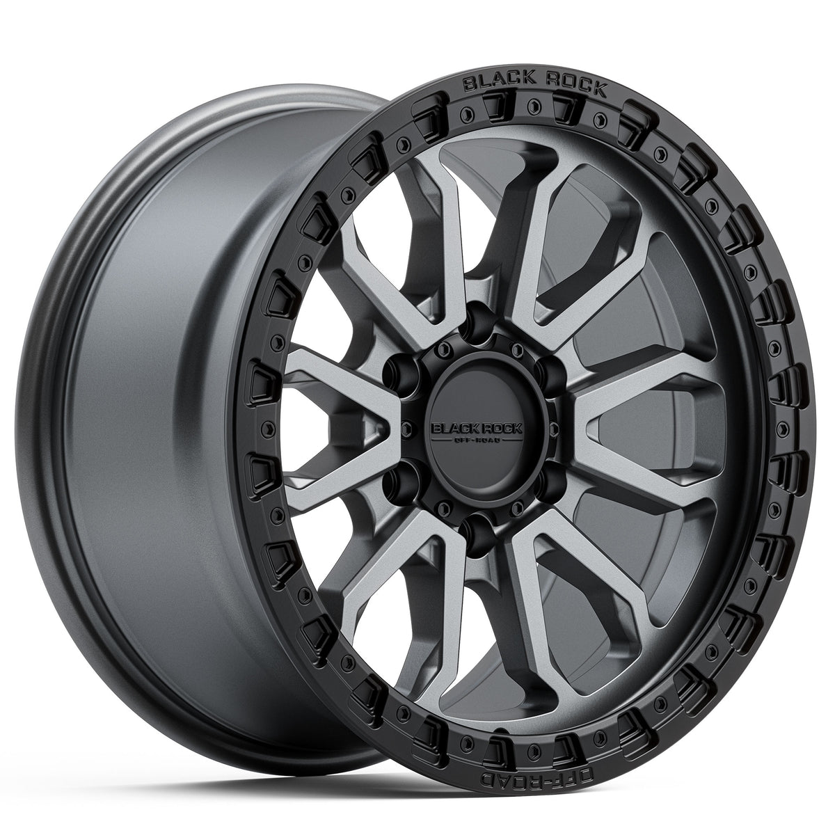 Black Rock Cobra Gunmetal Grey With Black Ring Wheels