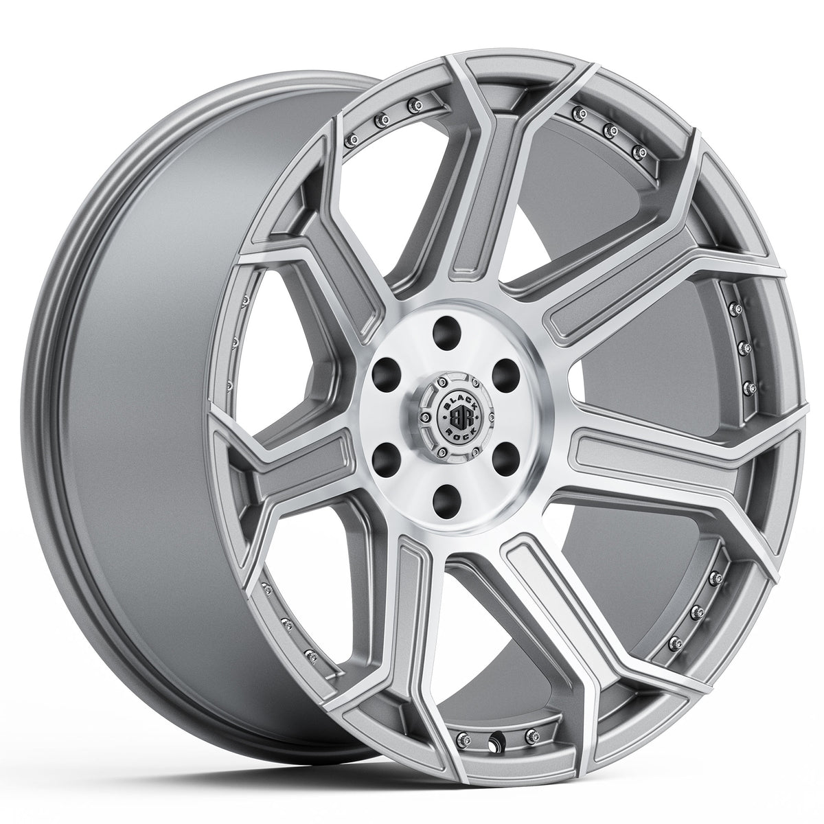 Black Rock Havoc Silver Machined Wheels