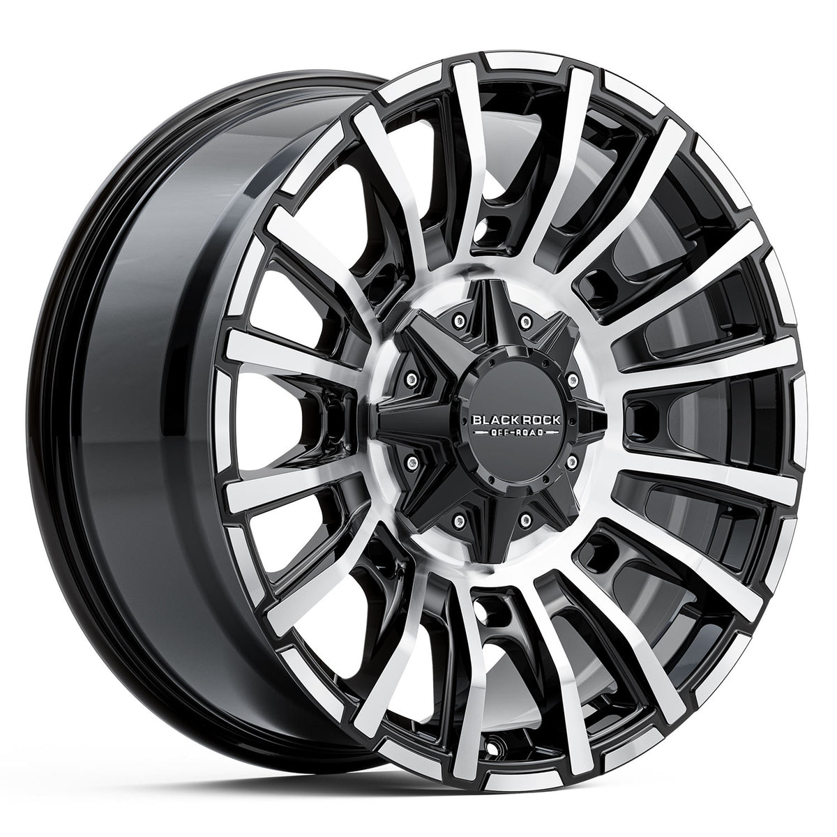 Black Rock Mayhem Gloss Black Machined Face Wheels