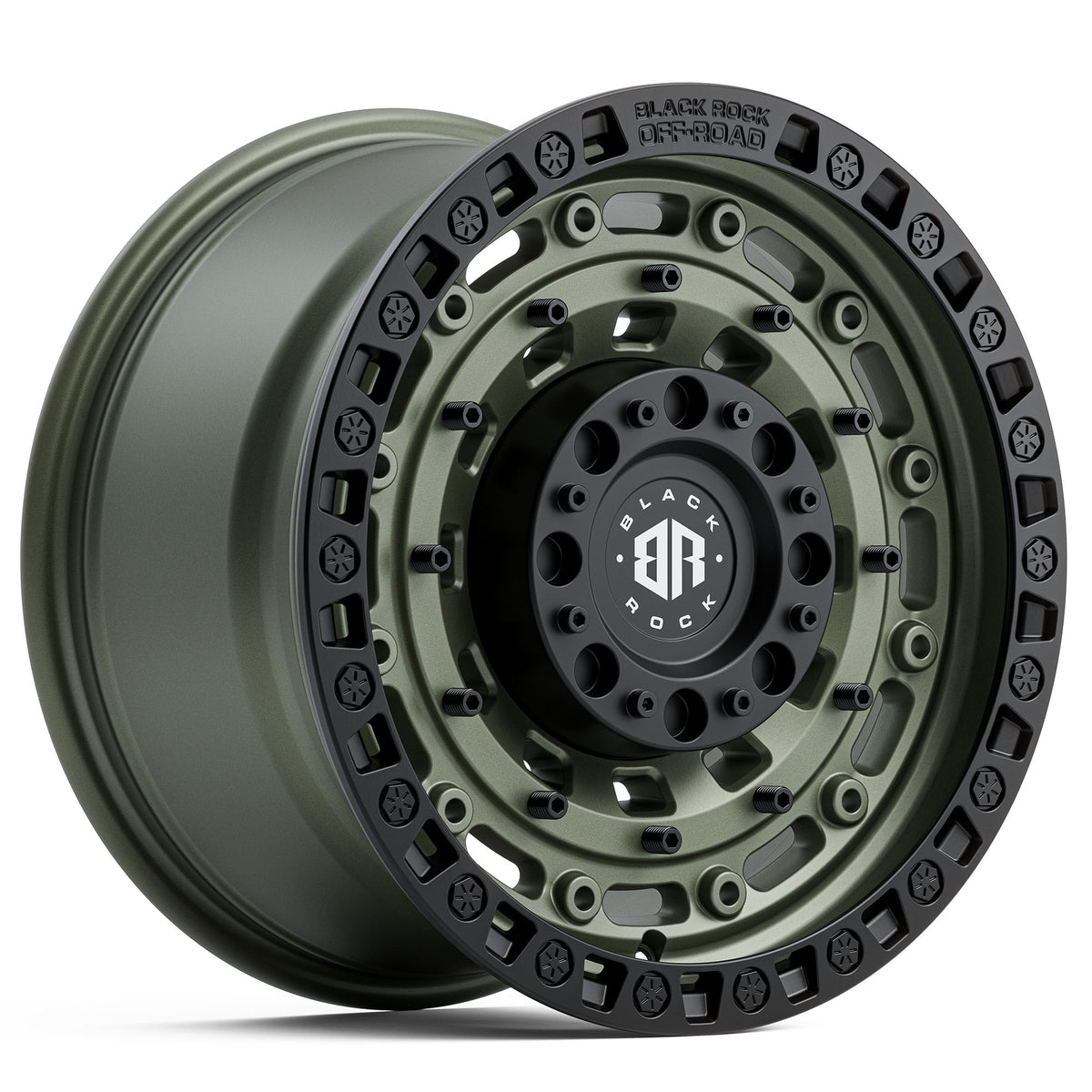 Black Rock Military Army Green With Black Ring Wheels