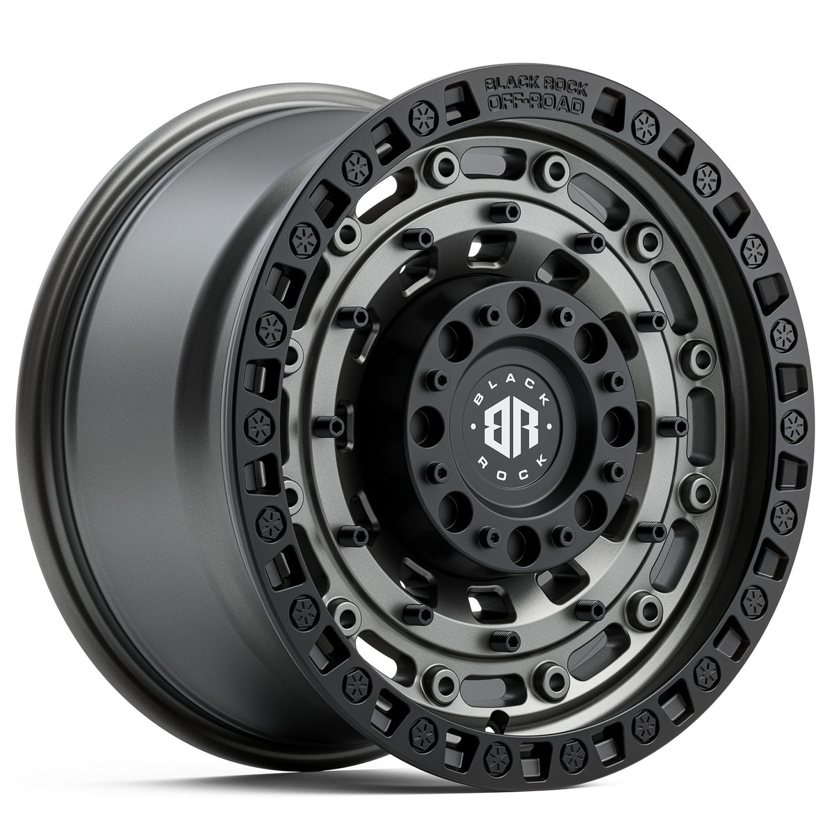 Black Rock Military Gunmetal Grey With Black Ring Wheels