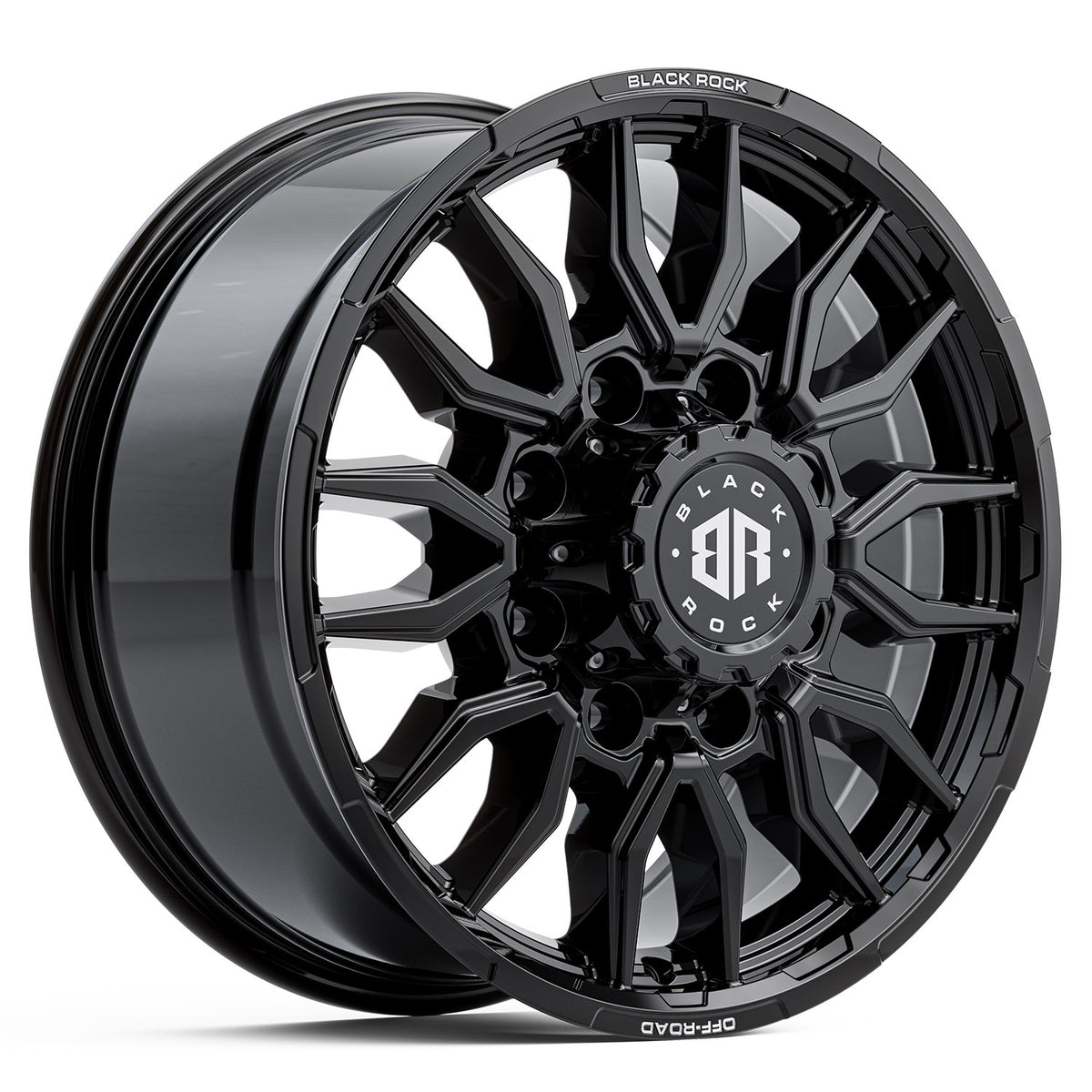 Black Rock Piston Gloss Black Wheels
