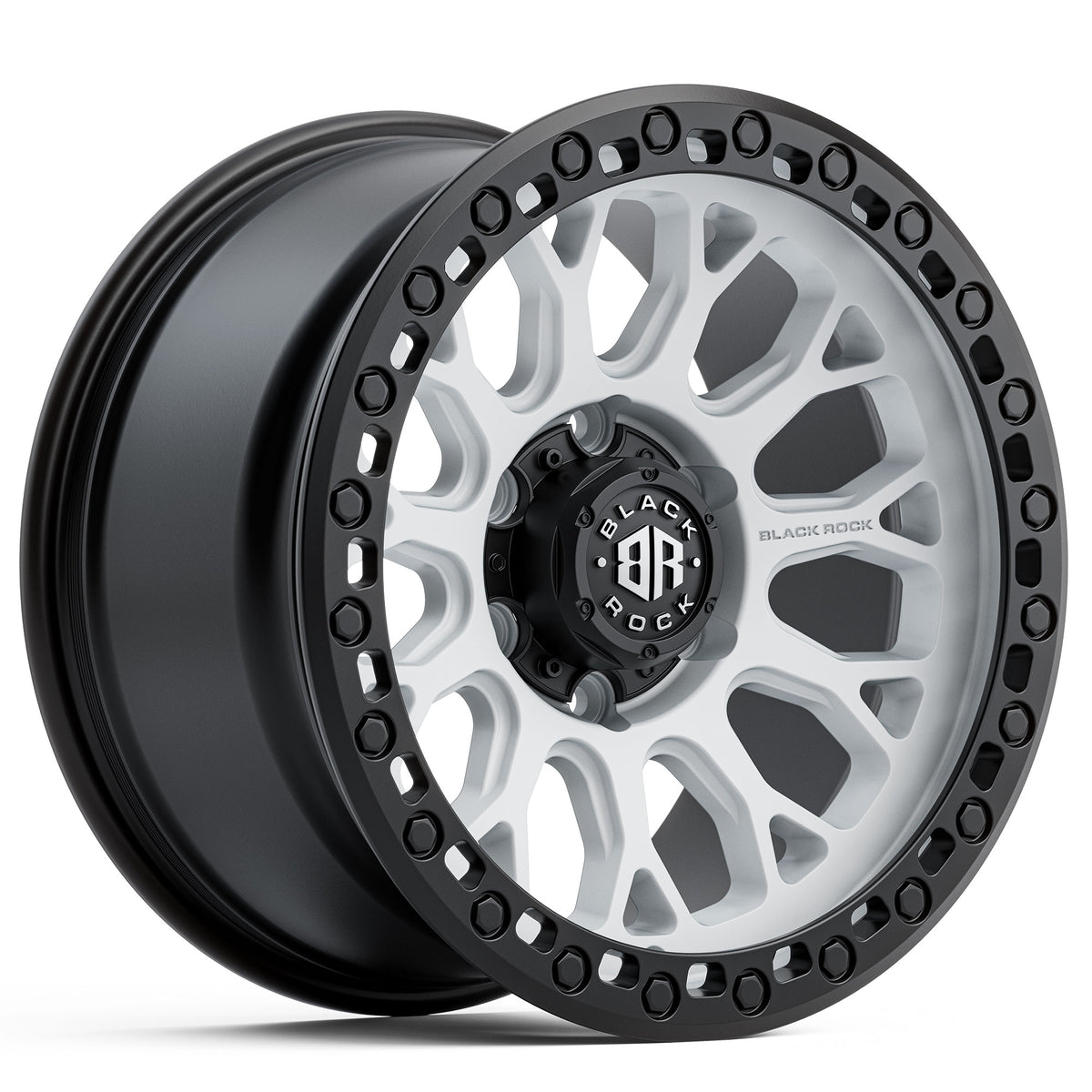 Black Rock Spider Satin White With Black Ring