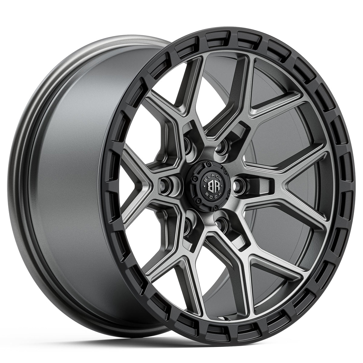 Black Rock Viper Gunmetal Grey Black Ring