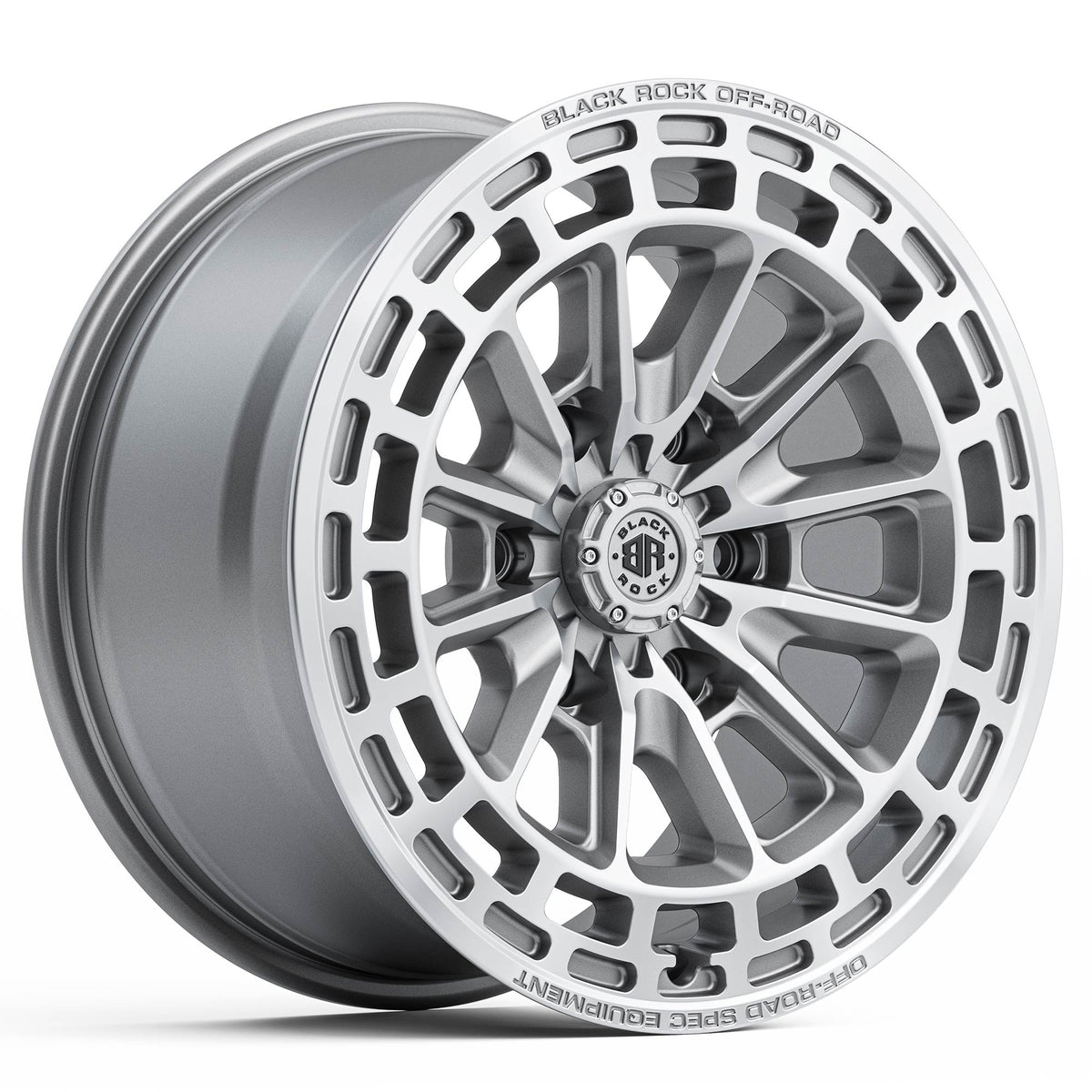 Black Rock Vortex Silver Machined Wheels