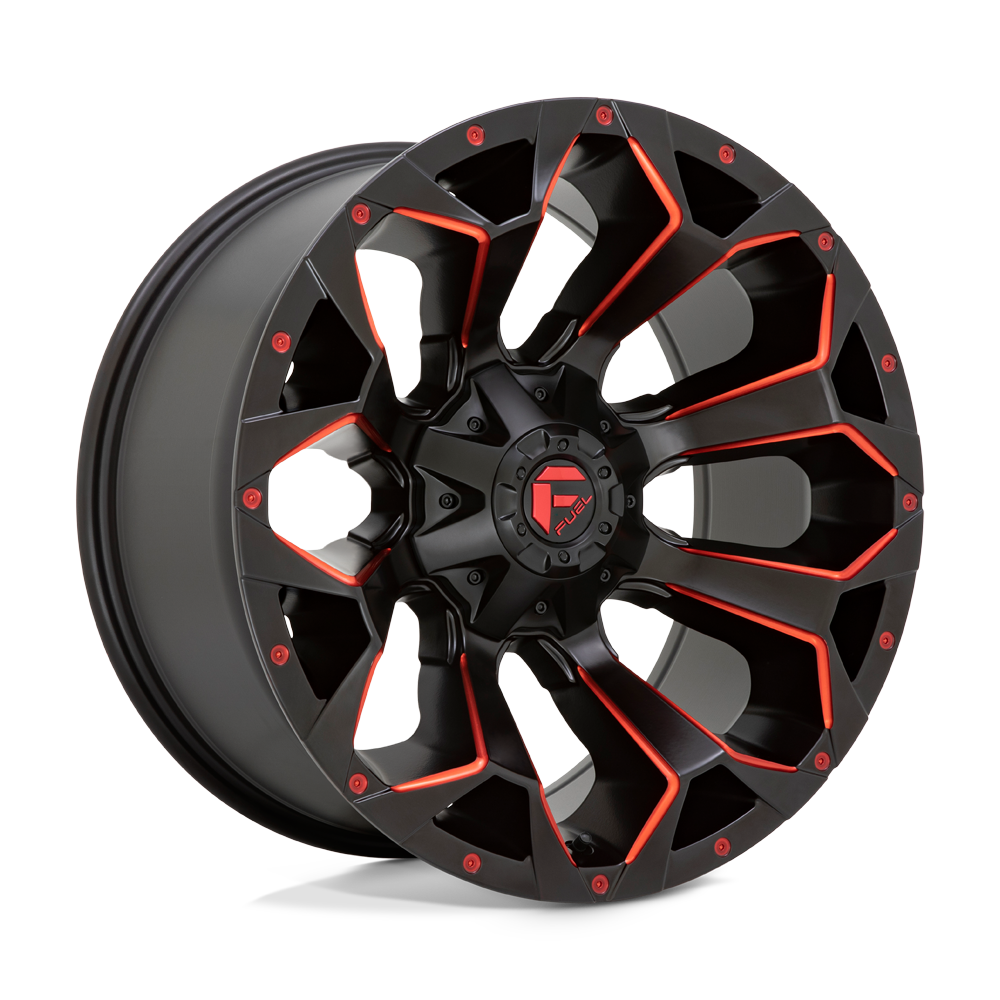 Fuel ASSAULT MATTE BLACK RED MILLED wheel