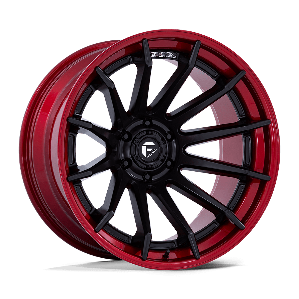 Fuel BURN MATTE BLACK W/ CANDY RED LIP wheel