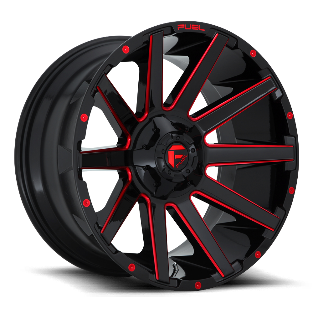 Fuel CONTRA GLOSS BLACK RED TINTED CLEAR wheel