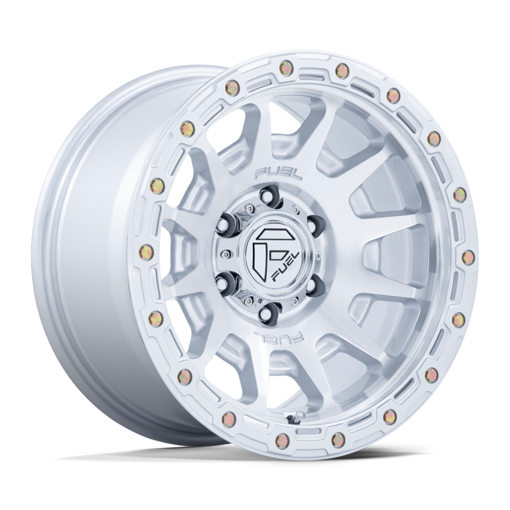 Fuel FORTRESS GLOSS SILVER W/ MACHINED FACE wheel