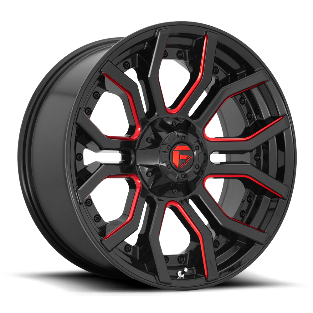 Fuel RAGE GLOSS BLACK RED TINTED CLEAR wheel