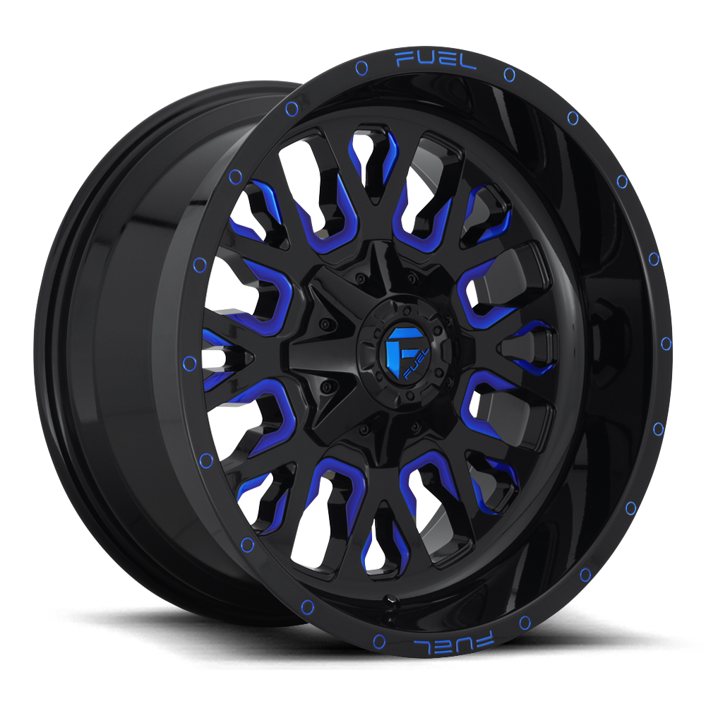 Fuel STROKE GLOSS BLACK BLUE TINTED CLEAR wheel