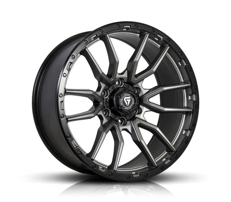 Grudge Offroad F2 Enforcer Matte Gunmetal with Black Bead Ring Wheels