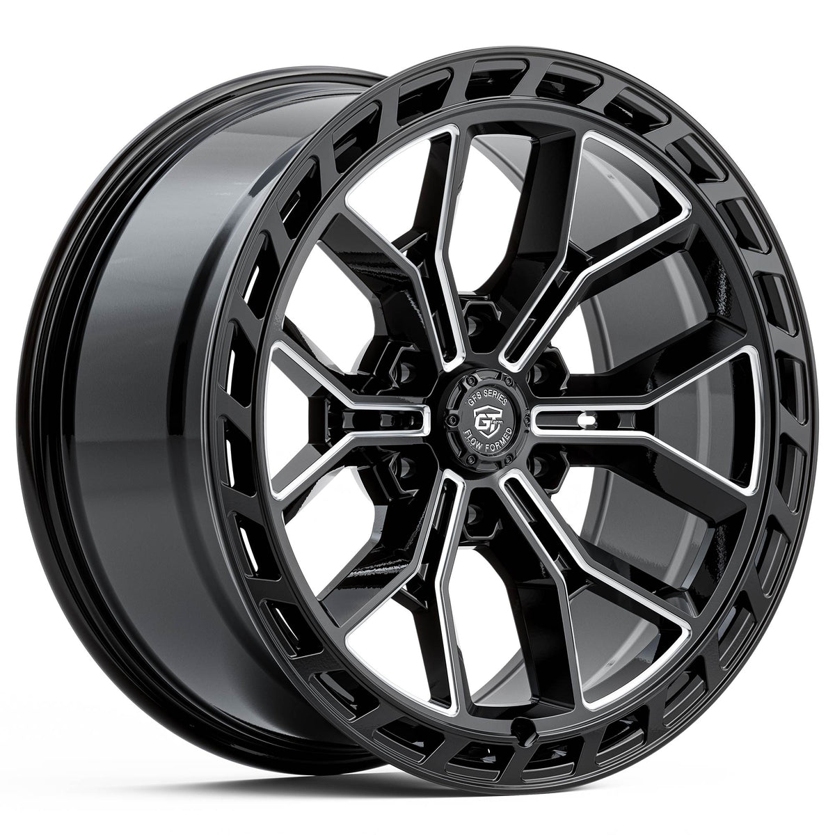 GT Form GFS7 Gloss Black Milled Wheels
