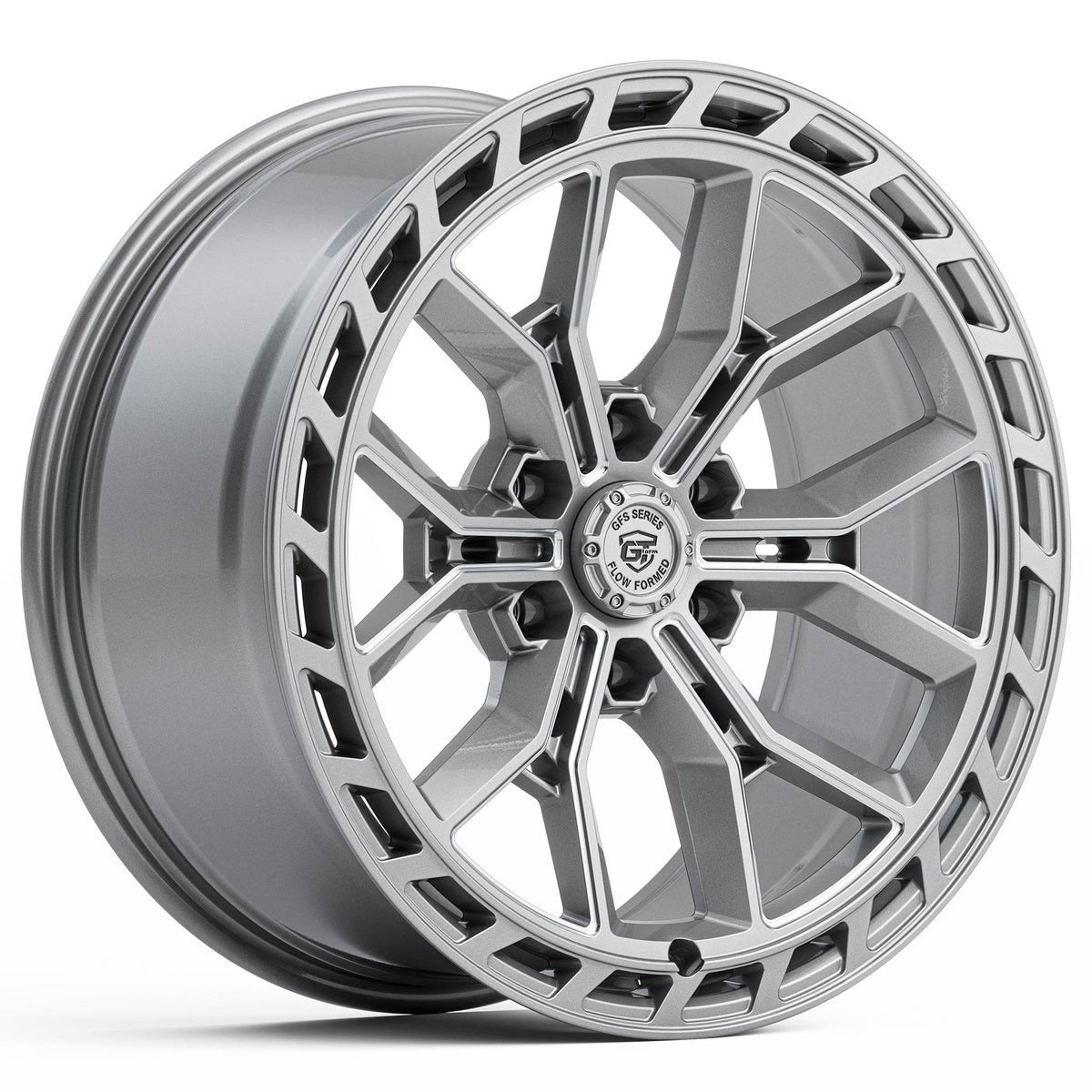 GT Form GFS7 Gloss Silver Milled Wheels