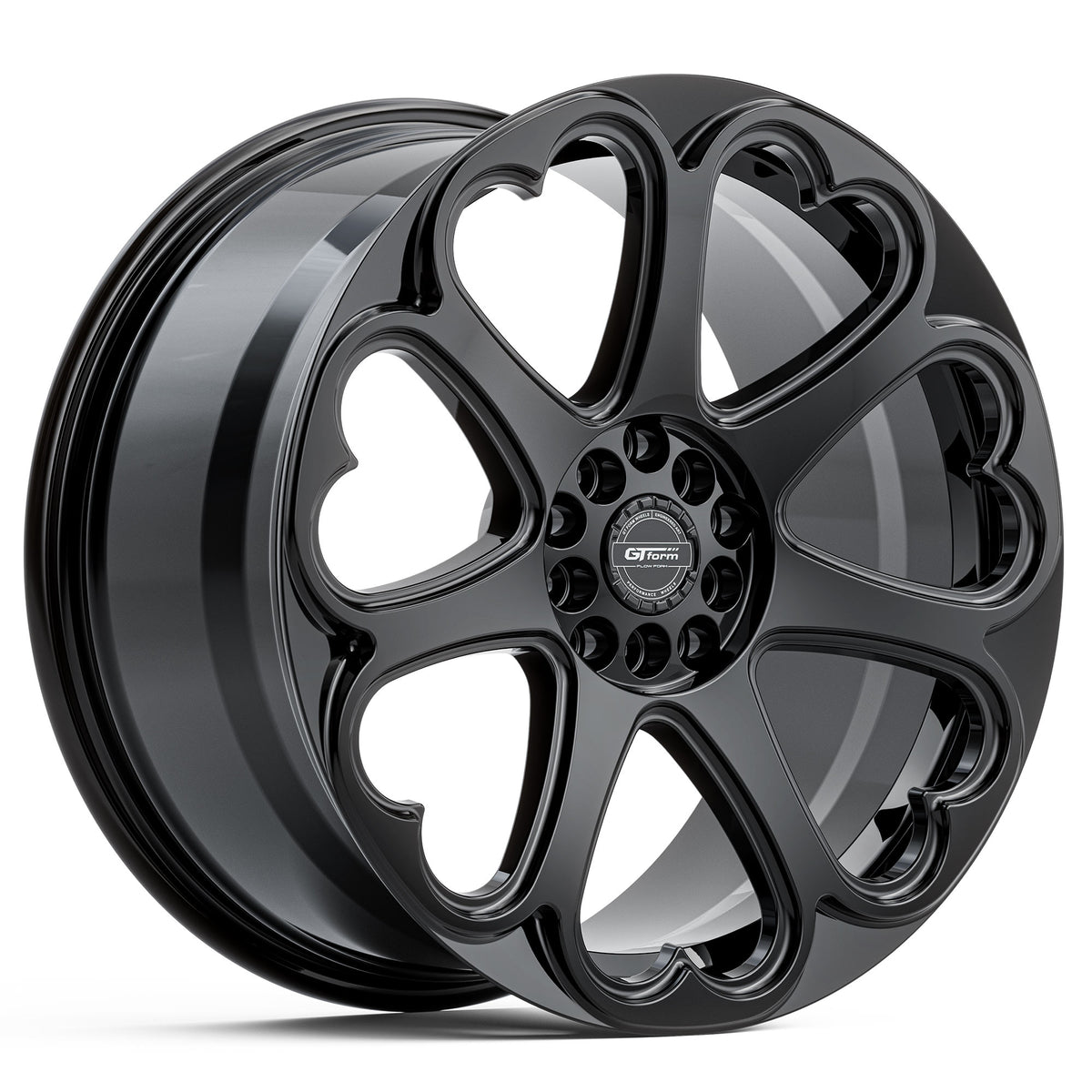 GT Form Hearts Gloss Black Wheels