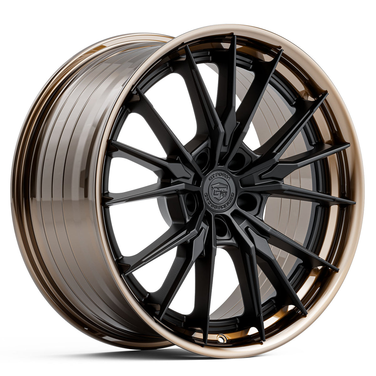 GT Form Sereno Matte Black With Machined Bronze Lip Wheels